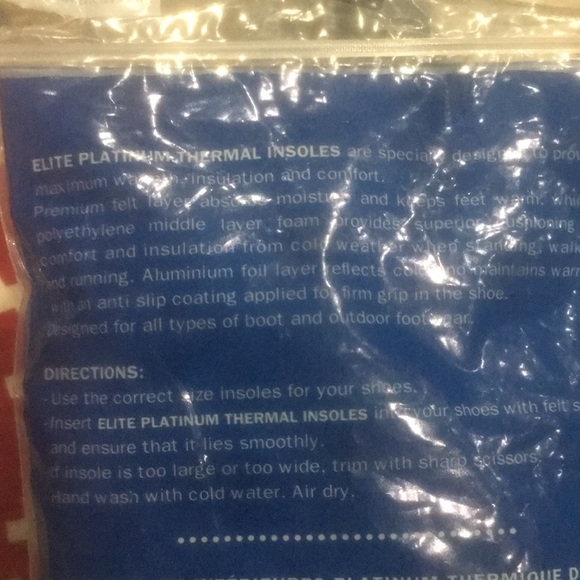 🔥NWT🔥Elite Platinum Thermal Insoles Unisex - Picture 7 of 7
